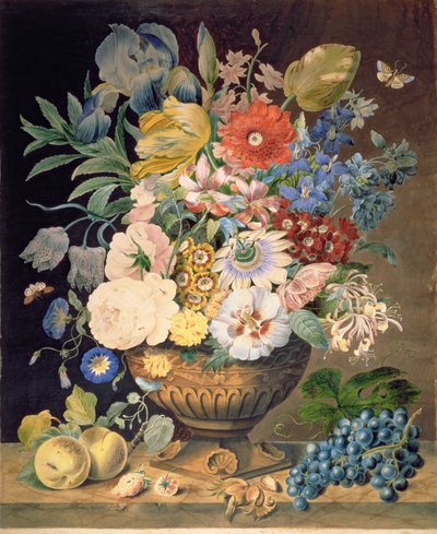 Fiori e frutta, 1828 da Emma Sillett